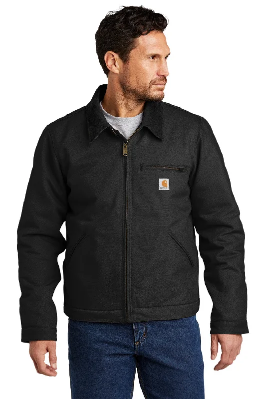 Carhartt Mens Detroit Duck Wind & Water Resistant Full Zip Jacket - Black