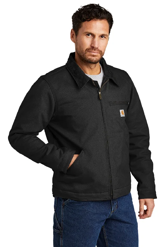 Carhartt Mens Detroit Duck Wind & Water Resistant Full Zip Jacket - Black