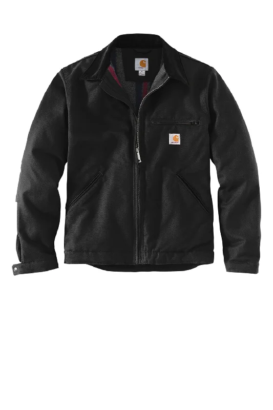 Carhartt Mens Detroit Duck Wind & Water Resistant Full Zip Jacket - Black