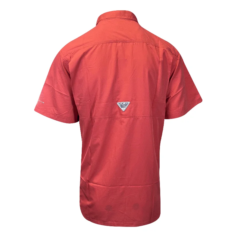 Columbia Men's Sunset Red Shirt Slack Tide PFG Camp Shirt UPF 50 S/S (683)