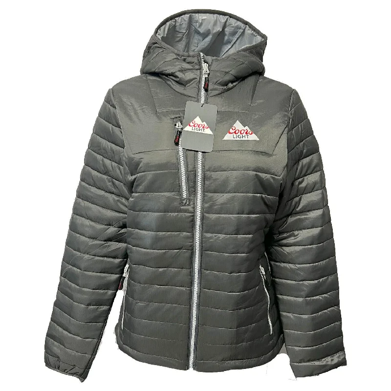 Coors Light Women's Grey Jacket Insulated Puffer (S01)