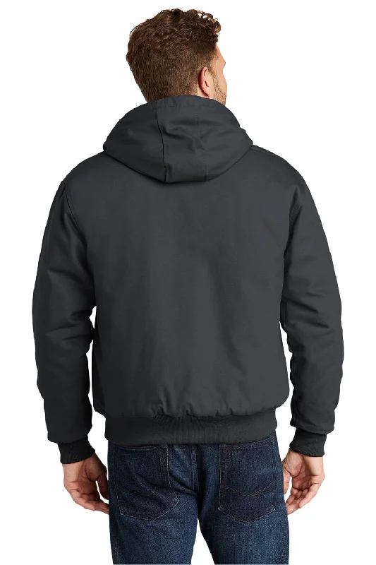 CornerStone Mens Duck Cloth Full Zip Hooded Jacket - Charcoal Grey