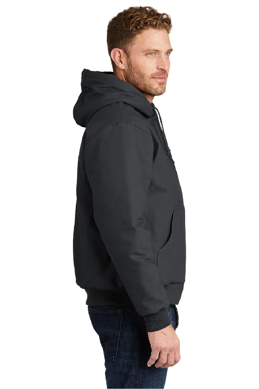 CornerStone Mens Duck Cloth Full Zip Hooded Jacket - Charcoal Grey