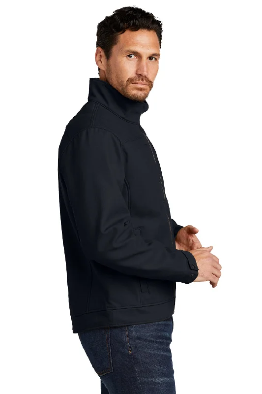 CornerStone Mens Duck Cloth Water Resistant Full Zip Jacket - Navy Blue