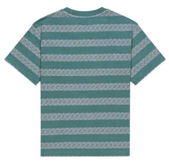 Element Boy’s T-Shirt Green Pink Orange Lines Striped Crew Neck S/S (S01)