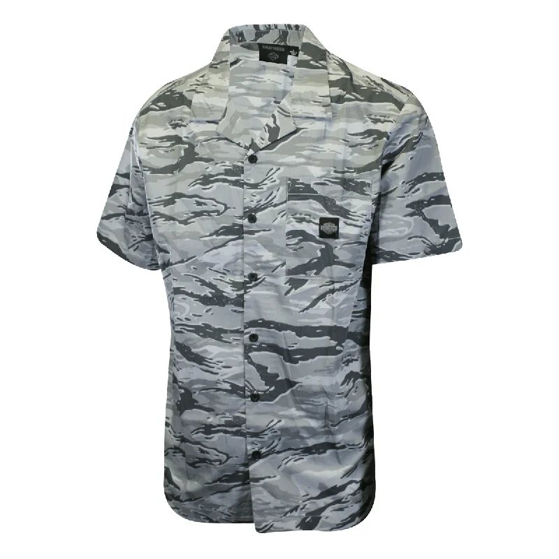 Branded  Men's Grey Bar & Shield Camo Shirt Allover Custom Print (S62)