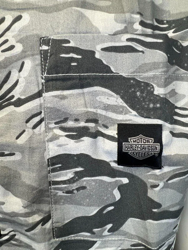 Branded  Men's Grey Bar & Shield Camo Shirt Allover Custom Print (S62)