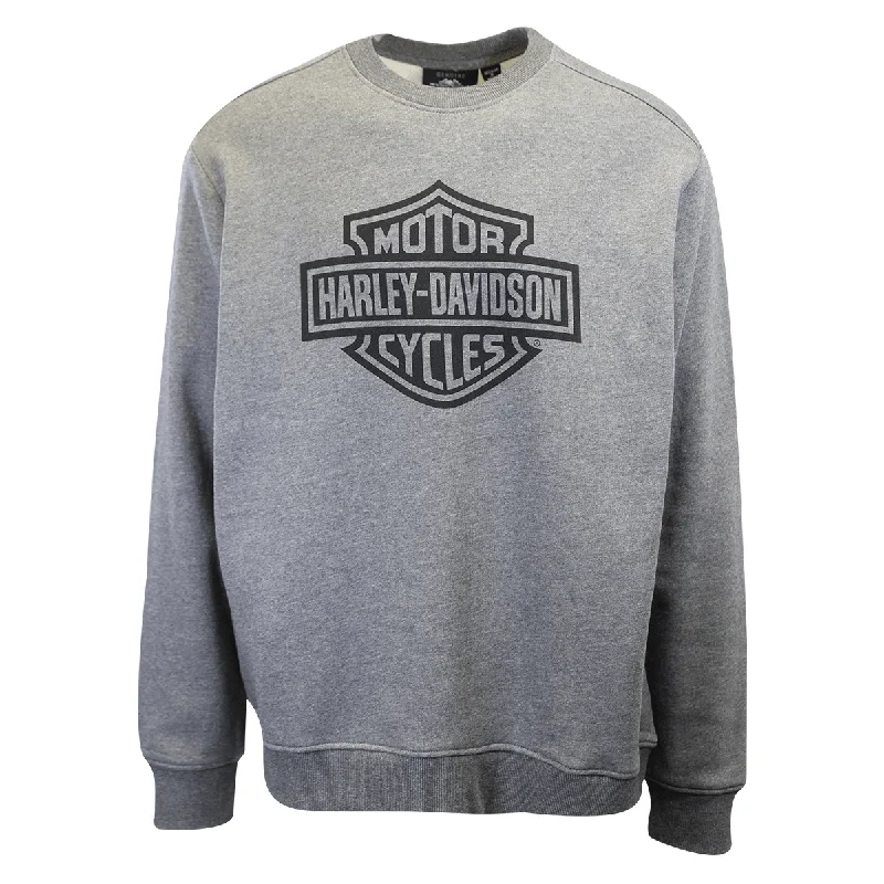 Branded  Men's Heather Grey Official Logo L/S Pullover Sweatshirt (S01)