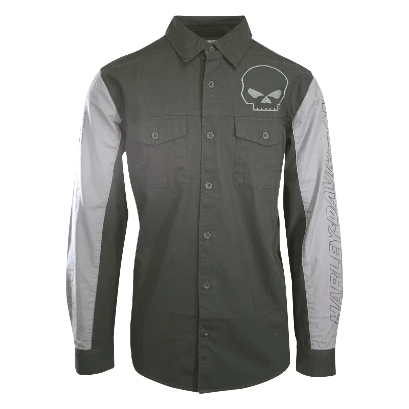 Branded  Men's Shirt Black Beauty Willie G Skull Viper L/S (S63)