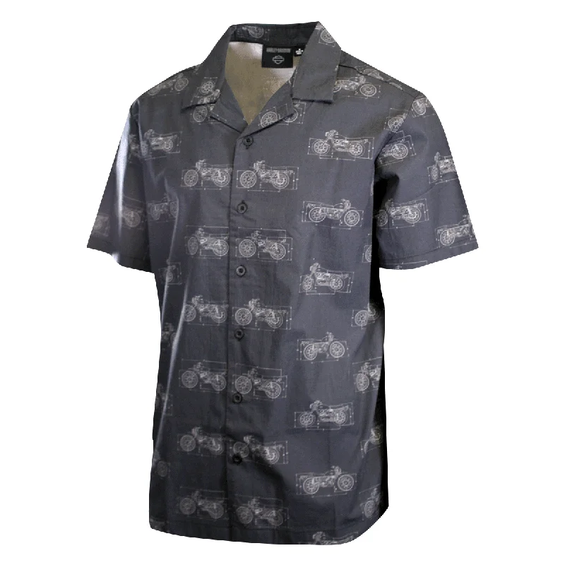 Branded  Men's Shirt Black Fueled Allover Custom Print S/S (S60)