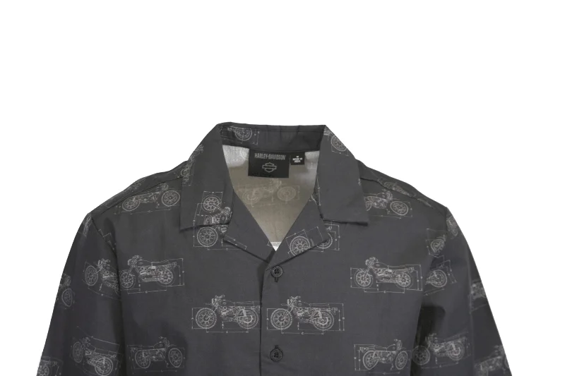 Branded  Men's Shirt Black Fueled Allover Custom Print S/S (S60)