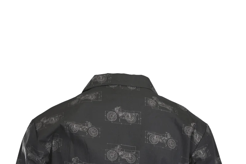 Branded  Men's Shirt Black Fueled Allover Custom Print S/S (S60)