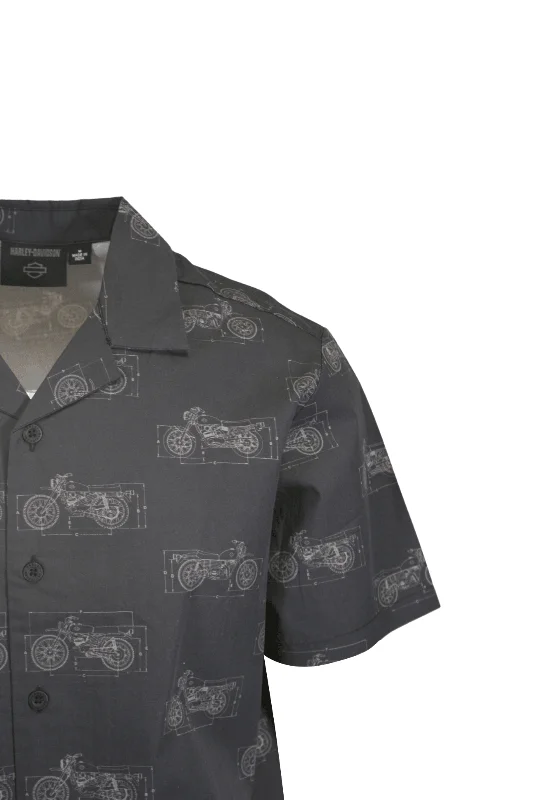 Branded  Men's Shirt Black Fueled Allover Custom Print S/S (S60)