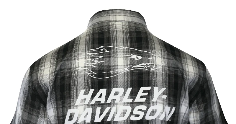 Branded  Men's Shirt Black Plaid Screamin' Eagle S/S Shirt (S57)