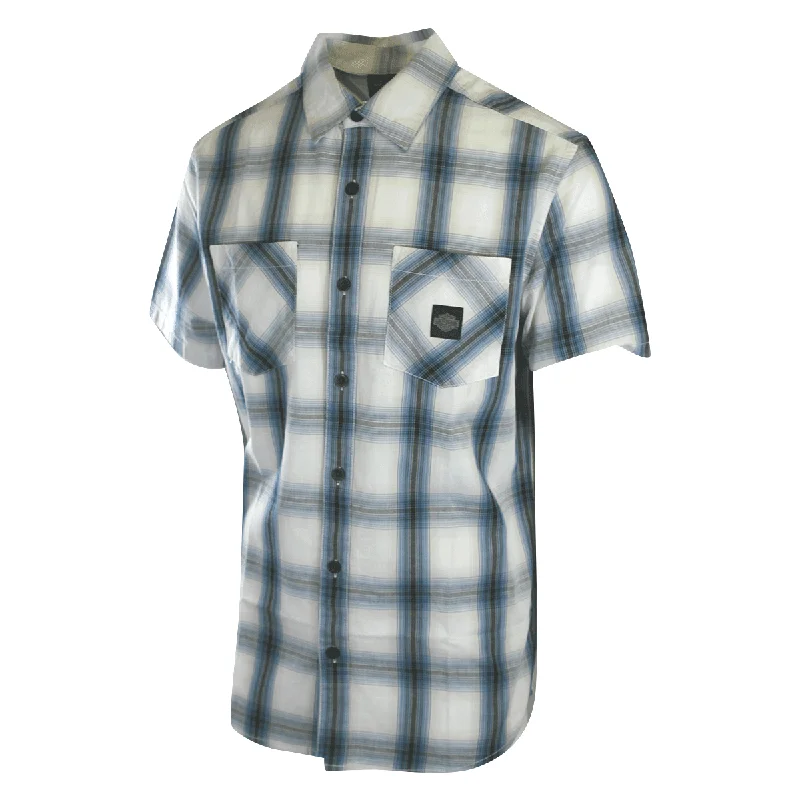 Branded Men's Shirt Blue Plaid Forever S/S Woven (S55)