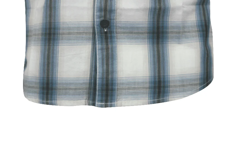 Branded Men's Shirt Blue Plaid Forever S/S Woven (S55)