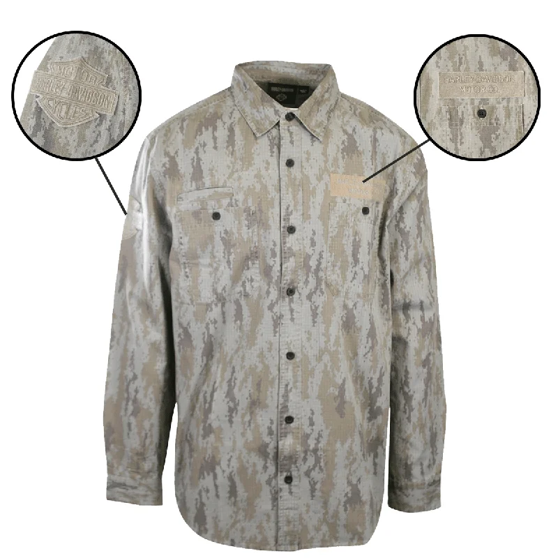 Branded Men's Shirt Camouflage Park Shirt L/S Woven (S57)