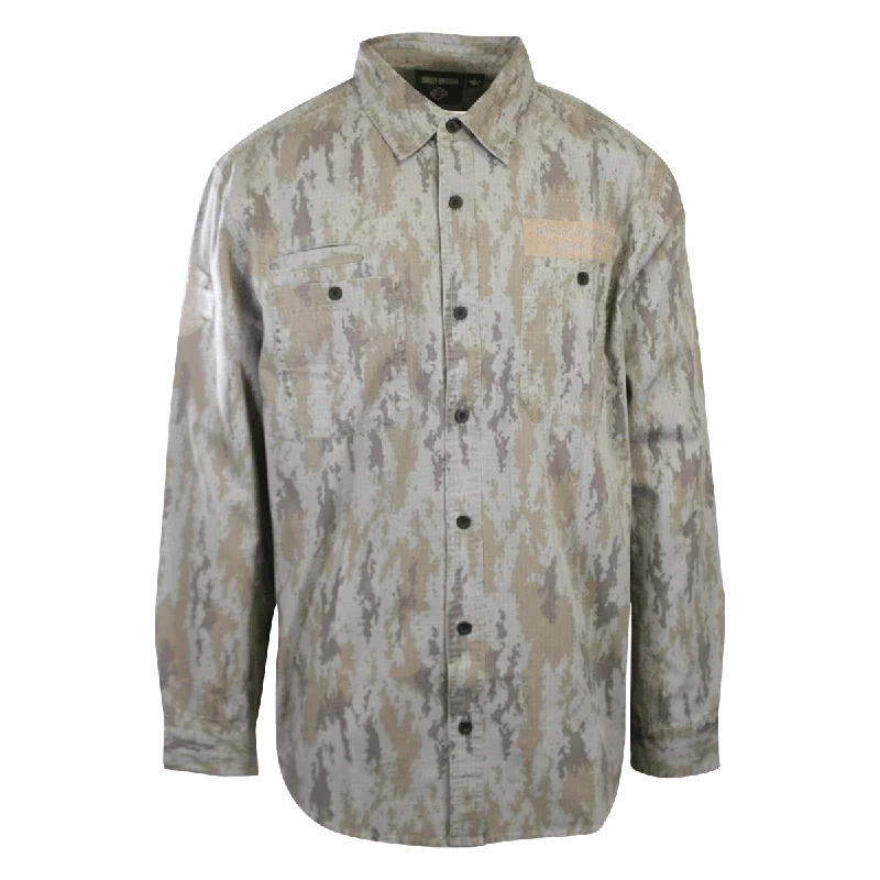 Branded Men's Shirt Camouflage Park Shirt L/S Woven (S57)