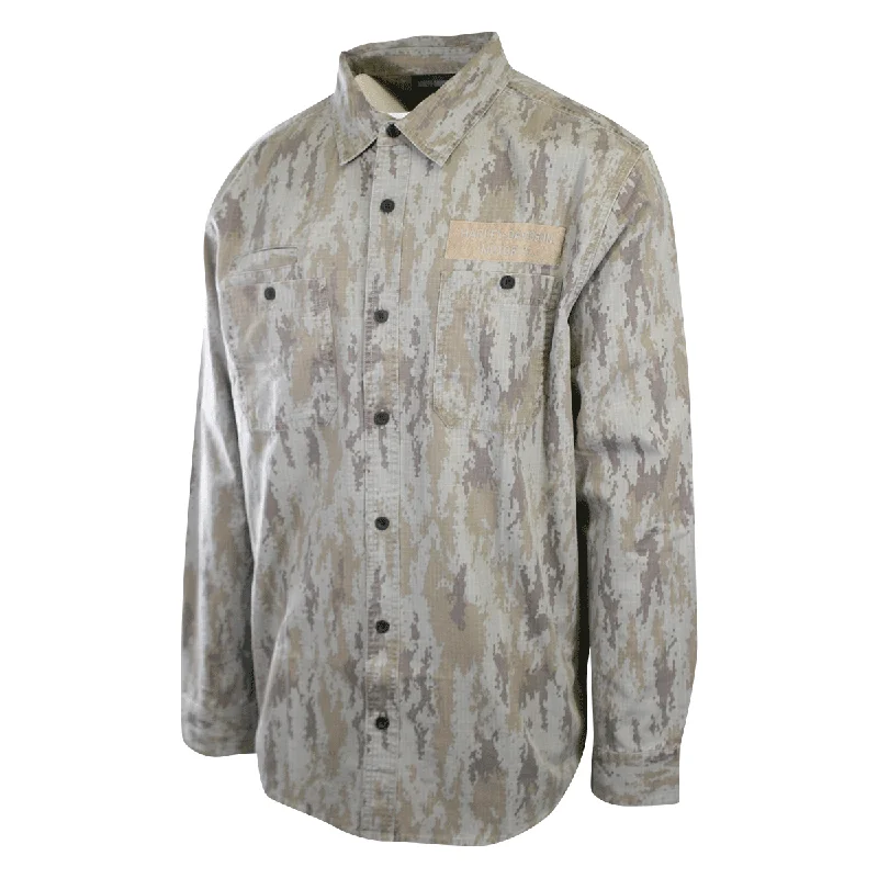 Branded Men's Shirt Camouflage Park Shirt L/S Woven (S57)