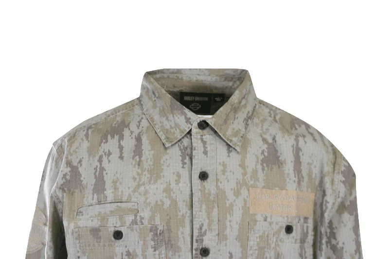 Branded Men's Shirt Camouflage Park Shirt L/S Woven (S57)