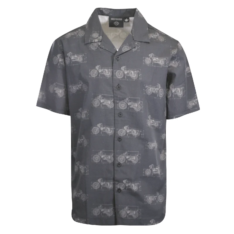 Branded  Men's Shirt Dark Grey Fueled Allover Custom Print S/S (S61)