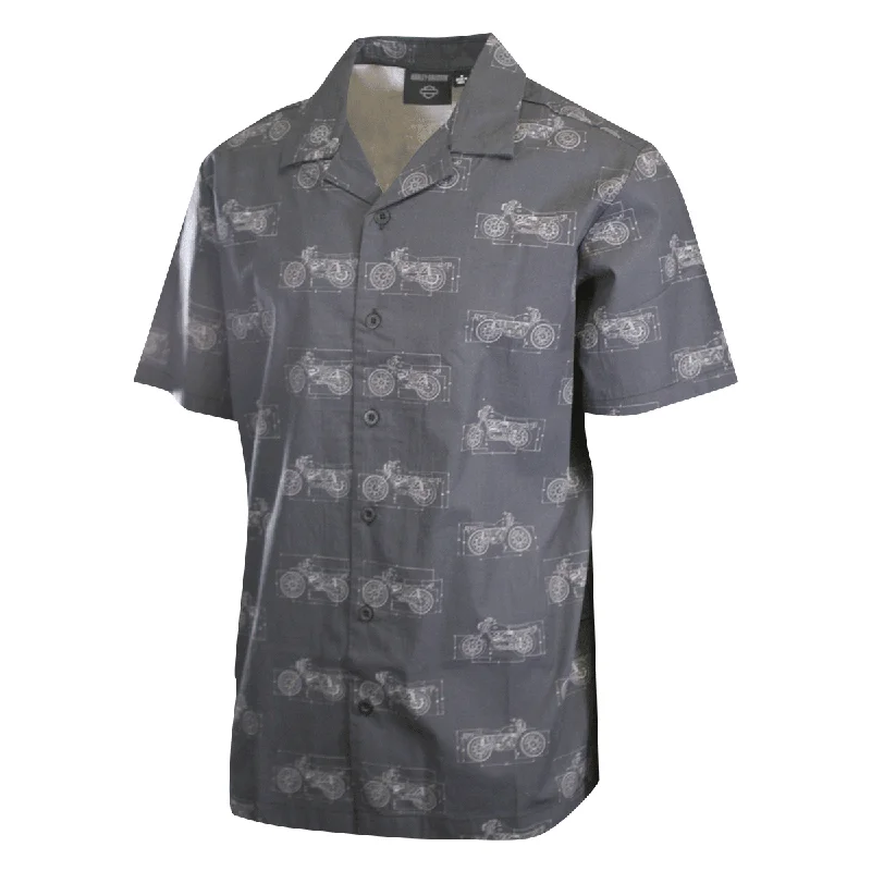 Branded  Men's Shirt Dark Grey Fueled Allover Custom Print S/S (S61)