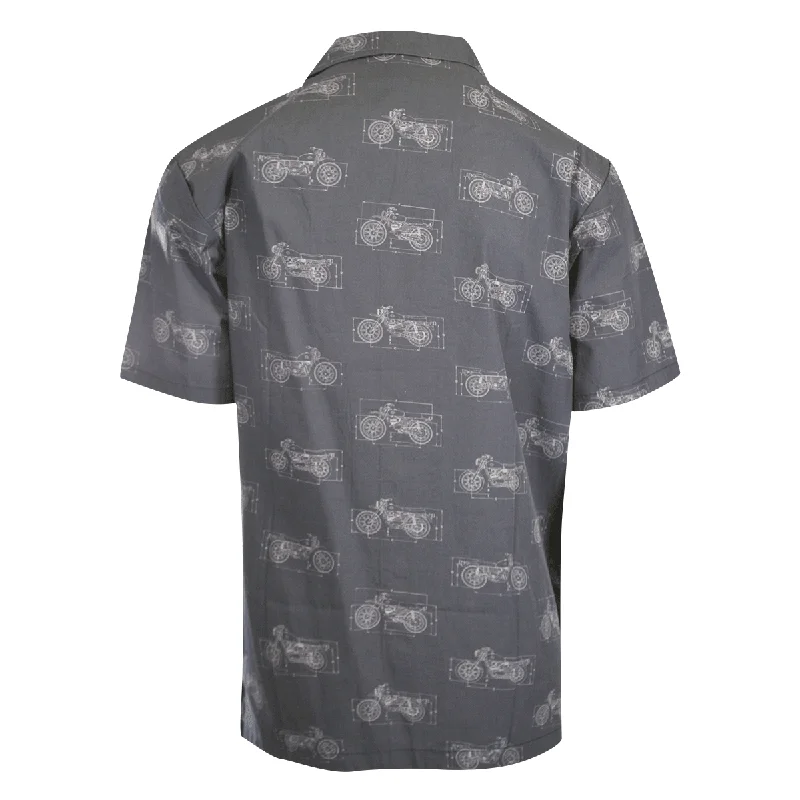 Branded  Men's Shirt Dark Grey Fueled Allover Custom Print S/S (S61)