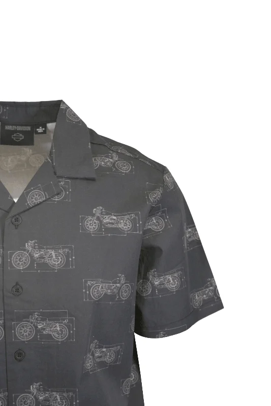 Branded  Men's Shirt Dark Grey Fueled Allover Custom Print S/S (S61)