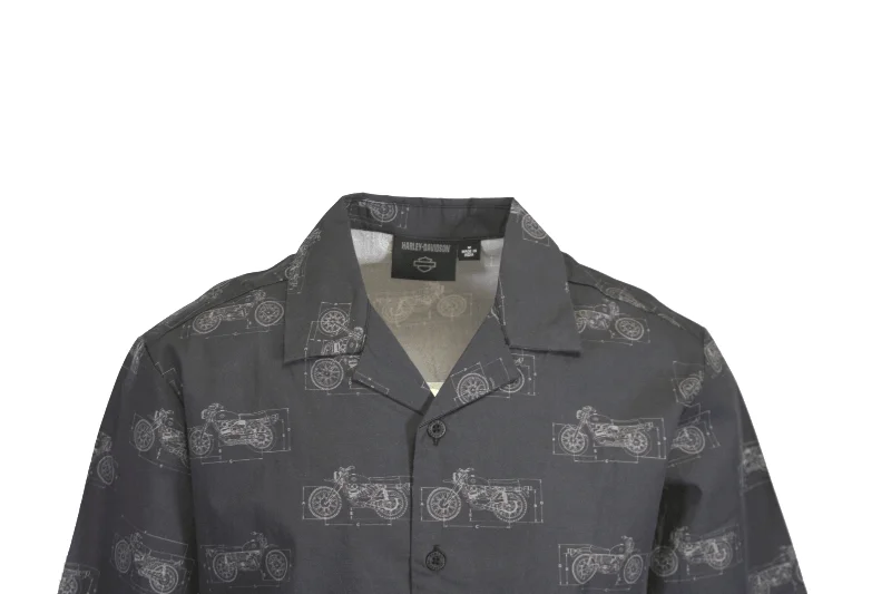 Branded  Men's Shirt Dark Grey Fueled Allover Custom Print S/S (S61)