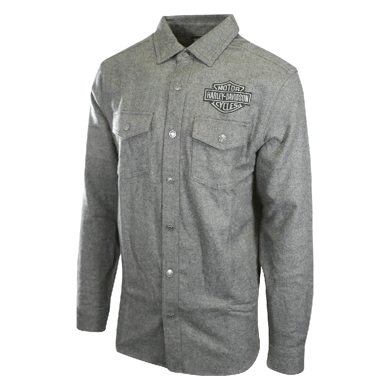 Branded  Men's Shirt Dark Grey Shadow Long Sleeve Woven (S60)