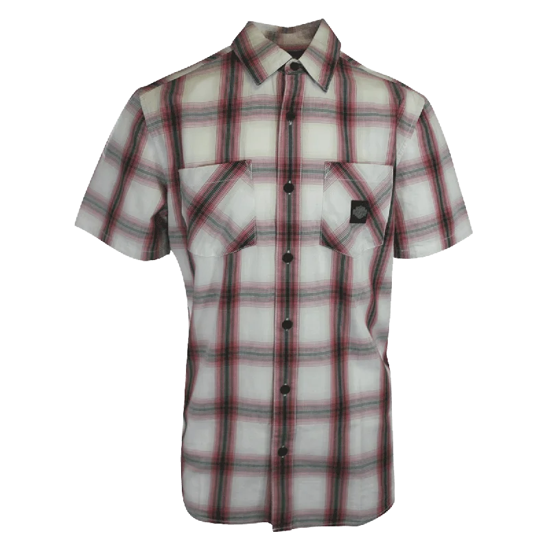 Branded  Men's Shirt Red Plaid Forever S/S Woven (S54)