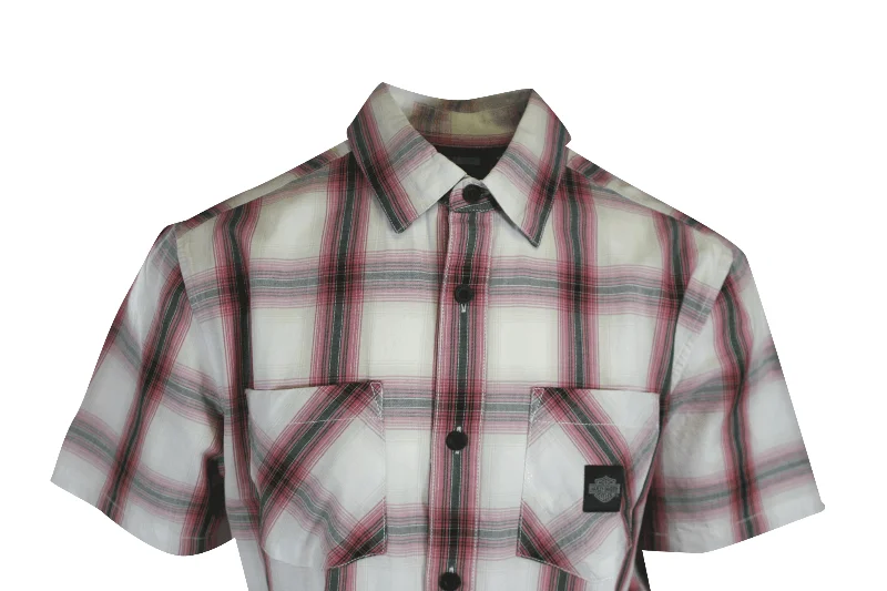 Branded  Men's Shirt Red Plaid Forever S/S Woven (S54)