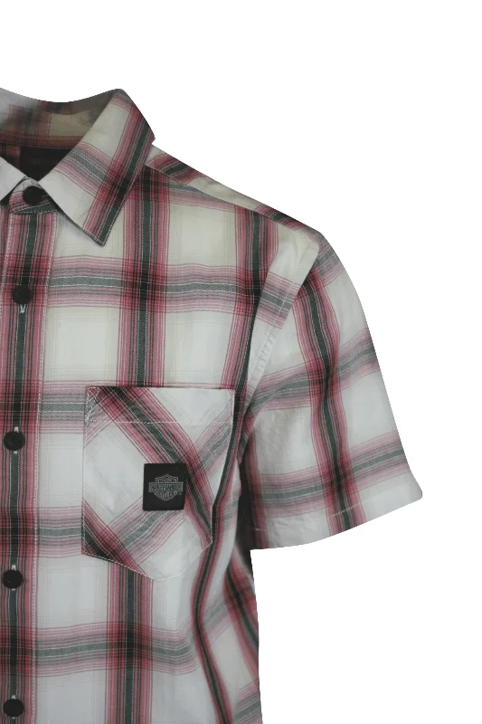 Branded  Men's Shirt Red Plaid Forever S/S Woven (S54)