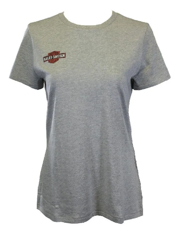 Branded Women's T-Shirt Grey Iron & Freedom Eagle Short Sleeve Tee (S44)