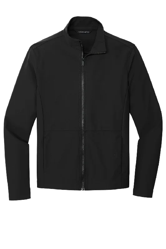 Mercer+Mettle Mens Faille Waterproof Full Zip Soft Shell Jacket - Deep Black