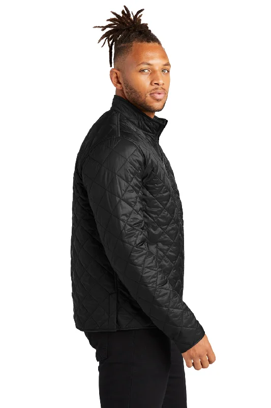 Mercer+Mettle Mens Quilted Water Resistant Full Zip Jacket - Deep Black