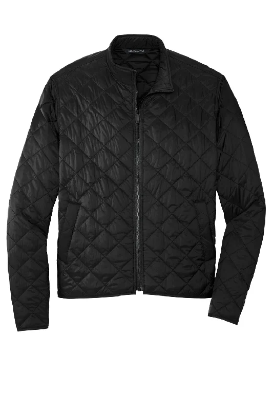 Mercer+Mettle Mens Quilted Water Resistant Full Zip Jacket - Deep Black