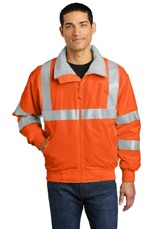 Port Authority Mens Challenger Wind & Water Resistant Full Zip Jacket - Safety Orange