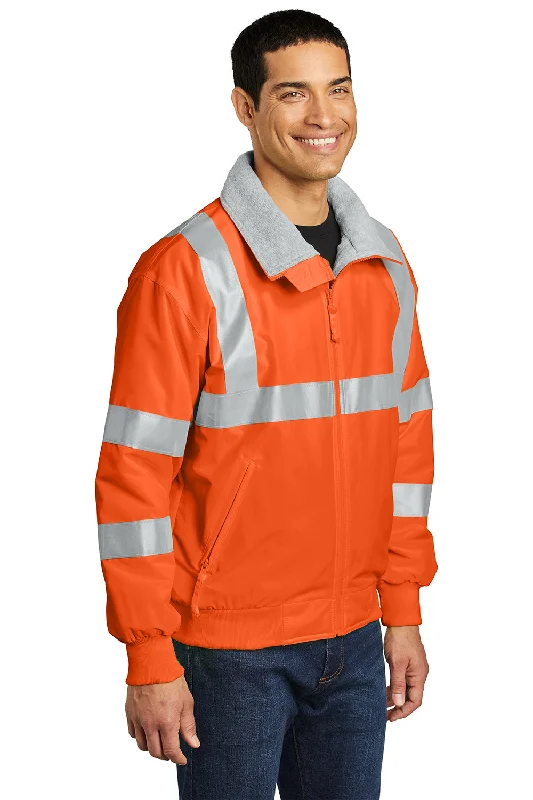 Port Authority Mens Challenger Wind & Water Resistant Full Zip Jacket - Safety Orange