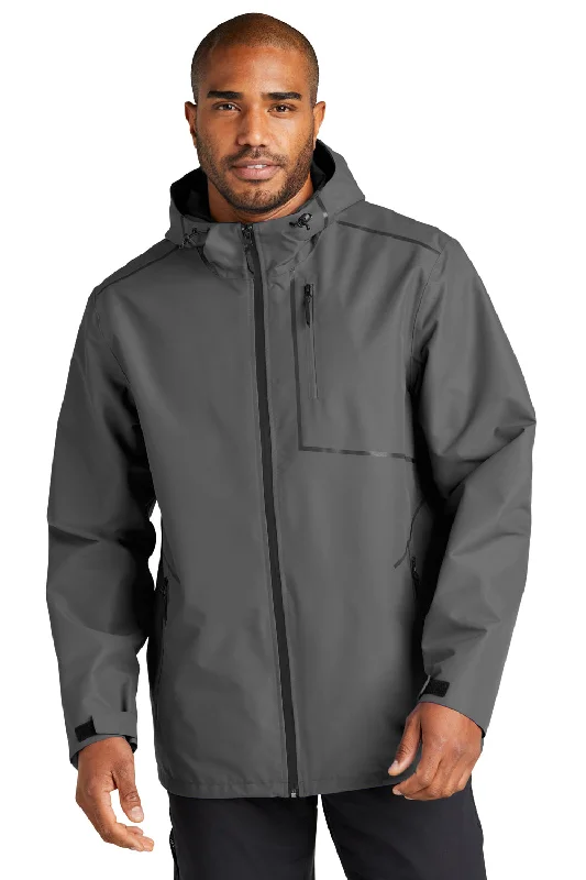 Port Authority Mens Collective Tech Full Zip Outer Shell Hooded Jacket - Graphite Grey