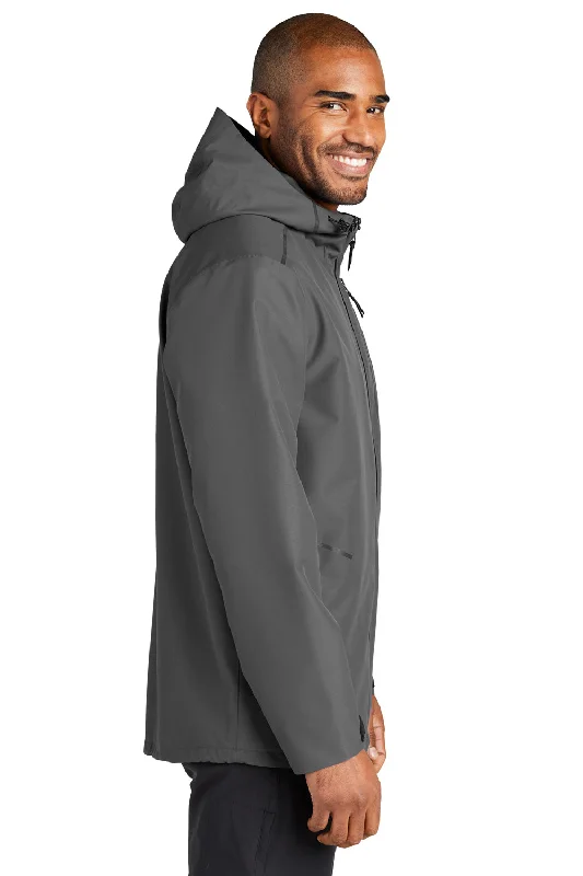 Port Authority Mens Collective Tech Full Zip Outer Shell Hooded Jacket - Graphite Grey