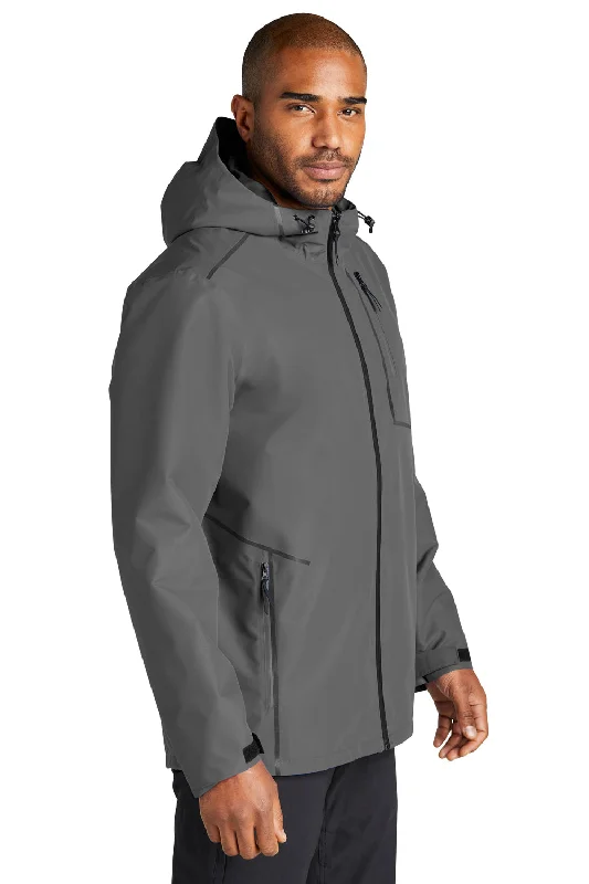 Port Authority Mens Collective Tech Full Zip Outer Shell Hooded Jacket - Graphite Grey