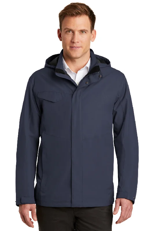 Port Authority Mens Collective Waterproof Full Zip Hooded Jacket - River Navy Blue