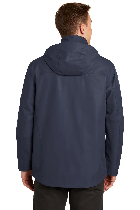 Port Authority Mens Collective Waterproof Full Zip Hooded Jacket - River Navy Blue