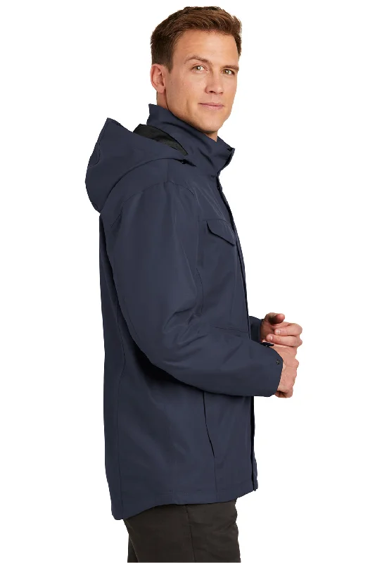 Port Authority Mens Collective Waterproof Full Zip Hooded Jacket - River Navy Blue