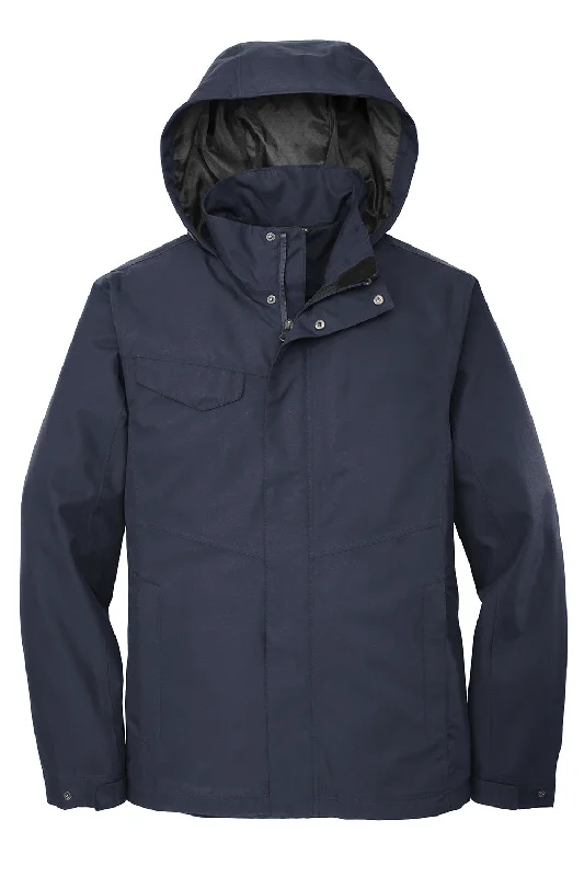 Port Authority Mens Collective Waterproof Full Zip Hooded Jacket - River Navy Blue