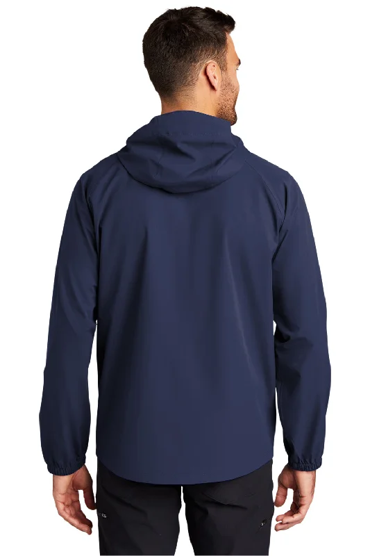 Port Authority Mens Essential Waterproof Full Zip Hooded Rain Jacket - True Navy Blue