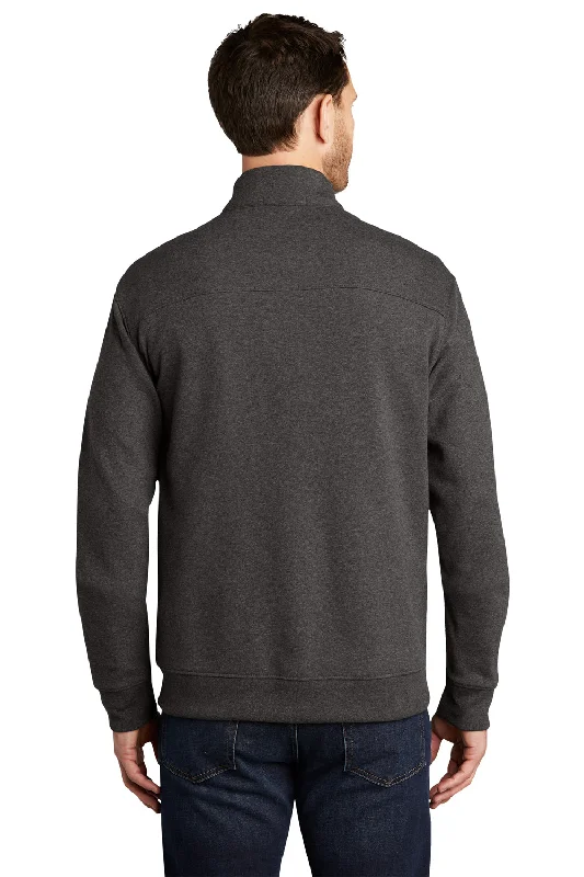 Port Authority Mens Interlock Full Zip Jacket - Heather Charcoal Grey/Heather Medium Grey