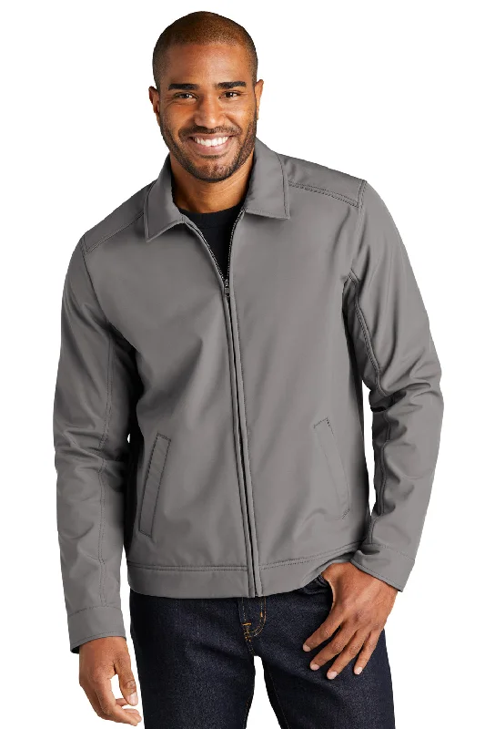 Port Authority Mens Mechanic Wind & Water Resistant Full Zip Soft Shell Jacket - Deep Smoke Grey