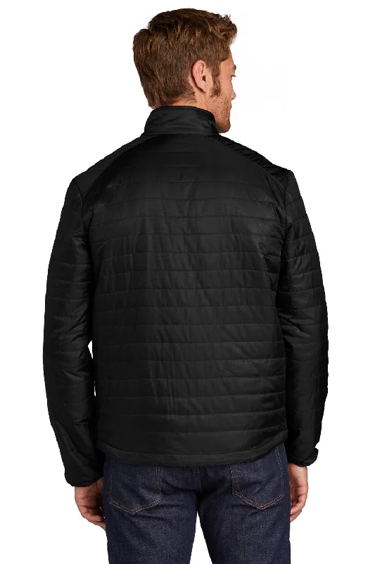 Port Authority Mens Water Resistant Packable Puffy Full Zip Jacket - Deep Black